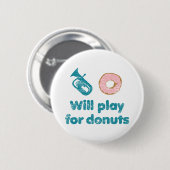 Spielt Baritone für Donuts Button (Vorne & Hinten)