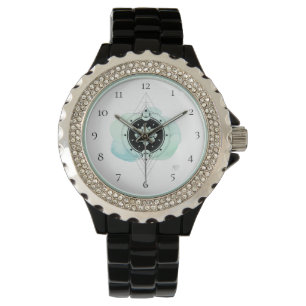 *~* spielt geistiger Lotus-Mond heilige Geometrie Armbanduhr