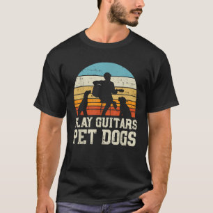 Spielt Gitarren Haustier Hund Retro-Musik Gitarris T-Shirt