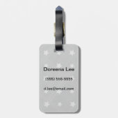 Spielt Hintergrund mit Textilmuster die Hauptrolle Gepäckanhänger (Rückseite vertikal)