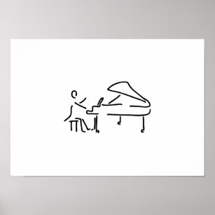 spielt Klavier Piano Fluegel Poster