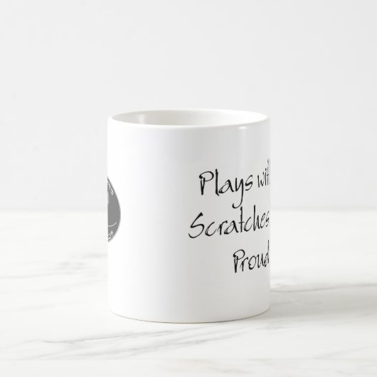 "Spielt mit Messer…" Scratchboard Tasse (Mittel)