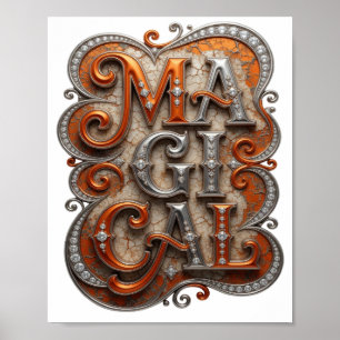 Spielt Orange MAGISCHES individuelles Design Poster