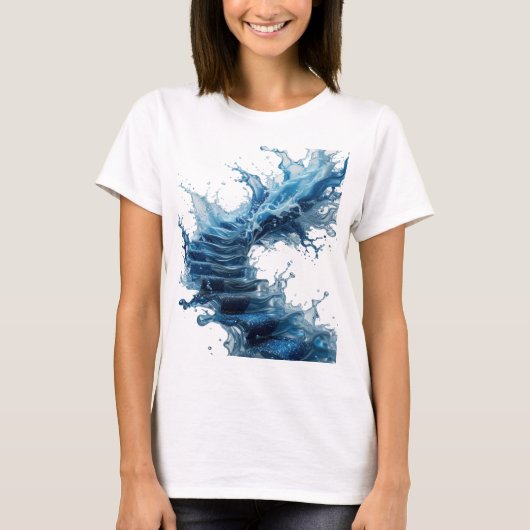 Spielt Silber-WASSER-TREP uniform Textdesign T-Shirt (Vorderseite)