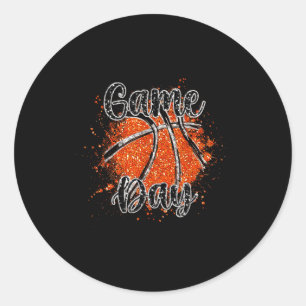 Spieltag Basketballspieler Sport Basketballmannsch Runder Aufkleber