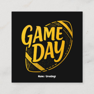 Spieltag Erntedank Football Saison Design Perle Quadratische Visitenkarte