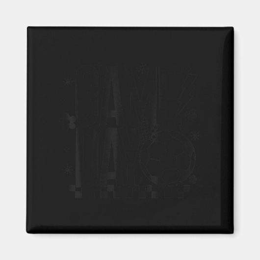 Spieltag Fußball Saison Mama Retro Scheckte Blitze Magnet (Vorne)