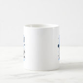 Spieltag Fußball Saison Retro Light Blue Checked Kaffeetasse (Mittel)