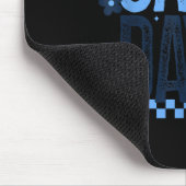 Spieltag Fußball Saison Retro Light Blue Checked Mousepad (Ecke)