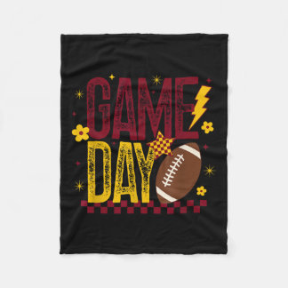 Spieltag Fußball Saison Retro Maroon Gold Checked Fleecedecke