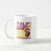 Spieltag Fußball Saison Retro Maroon Gold Checked Kaffeetasse (Links)
