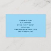 Spieltherapeut Kinderpsychologe Blue Sky Toys Visitenkarte (Rückseite)