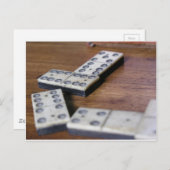 Spieltisch Domino Dominoes Wood Altes Vintages Spi Postkarte (Vorne/Hinten)