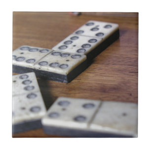 Spieltisch Domino Dominosteine Holz Alt Vintage Sp Fliese
