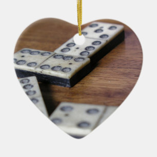 Spieltisch Domino Dominosteine Holz Alt Vintage Sp Keramikornament