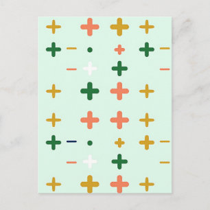 Spieltragende Pluszeichen Geometrisches Retro-Must Postkarte
