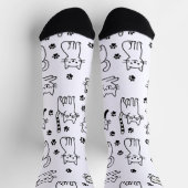Spielvolle Cat Paw Print Crew Socken (Oben)