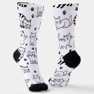 Spielvolle Cat Paw Print Crew Socken