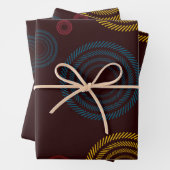 Spielvolle, farbenfrohe, trendige, cool gestreifte geschenkpapier set (Beispiel)