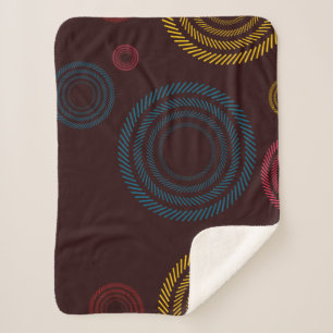 Spielvolle, farbenfrohe, trendige, cool gestreifte sherpadecke