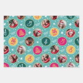 Spielvolle Foto Collage Weihnachtsbrise Farben Geschenkpapier Set (Vorderseite 2)