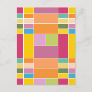 Spielvolle geometrische Blöcke für die Springtime Postkarte