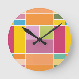 Spielvolle geometrische Blöcke für die Springtime Runde Wanduhr