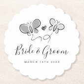 Spielvolle Hochzeitsstipps mit niedlichem Schmette Untersetzer (Vorderseite)