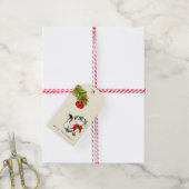 Spielvolle Kätzchen in einem roten Weihnachtsbock Geschenkanhänger (Mit Garn)