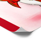 Spielvolle Kätzchen in einem roten Weihnachtsbock Poster (Ecke)