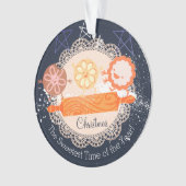 Spielvolle Kekse, die Button Weihnachtsschmuck rol Ornament (Vorderseite)