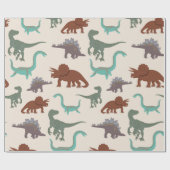 Spielvolle Kinder Dinosaurier Geschenkpapier (Flach)