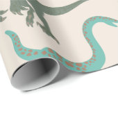 Spielvolle Kinder Dinosaurier Geschenkpapier (Rolleneckpunkt)