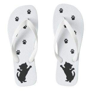 Spielvolle Kitten Silhouette Flip Flops Badesandalen