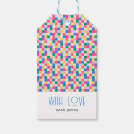 Spielvolle Multicolor-Blöcke Geschenkanhänger