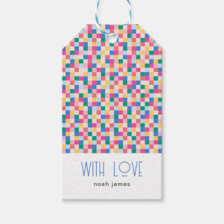 Spielvolle Multicolor-Blöcke Geschenkanhänger