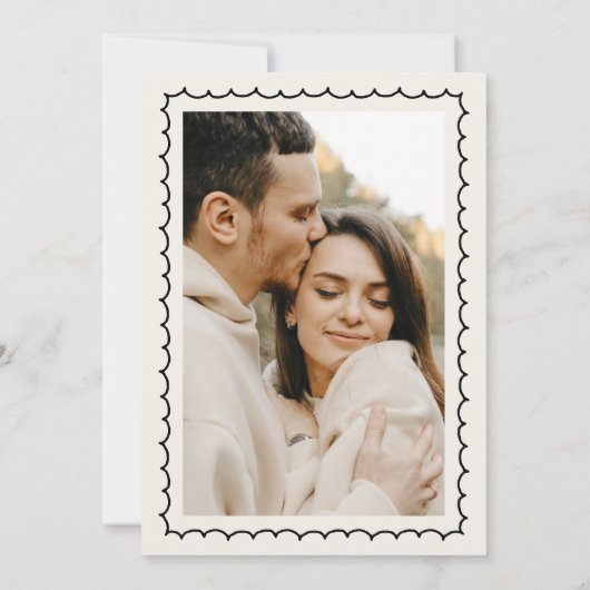 Spielvolle Retro Hand Drawn Whimsical Doodle Weddi Save The Date (Rückseite)