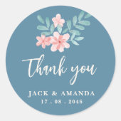 Spielvolle Retro-Rosa-Hochzeitsticker Runder Aufkleber (Vorderseite)