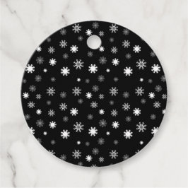 Spielvolle Schwarz monochromatische Schneeflocken  Geschenkanhänger