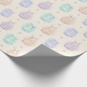Spielvolle Sketch Bunnies Monogram Geschenkpapier (Ecke)