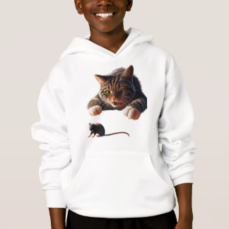 Spielvolles Cat Pouncon Mouse - Funny Cartoon Desi Hoodie