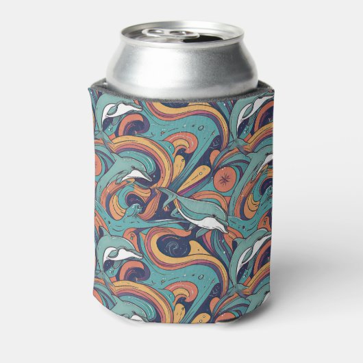 Spielvolles Delphinmuster - Ocean Inspiriert Desig Dosenkühler (Kanne Rückseite)