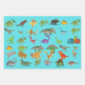 Spielvolles Dinosaurier Wrapping Paper Geschenkpapier Set (Vorderseite)