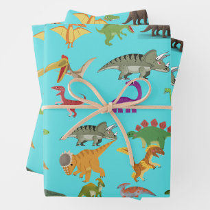 Spielvolles Dinosaurier Wrapping Paper Geschenkpapier Set
