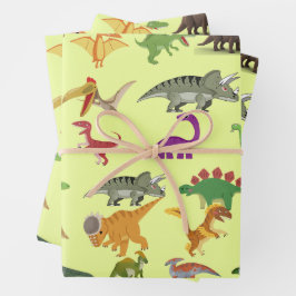 Spielvolles Dinosaurier Wrapping Paper Geschenkpapier Set
