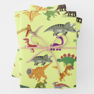 Spielvolles Dinosaurier Wrapping Paper Geschenkpapier Set