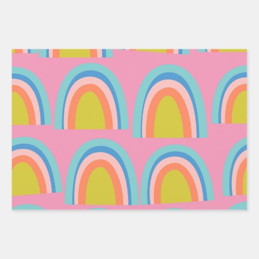 Spielvolles geometrisches Regenbogenmuster in leuc Geschenkpapier Set (Vorderseite 3)