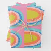 Spielvolles geometrisches Regenbogenmuster in leuc Geschenkpapier Set (Beispiel)