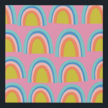Spielvolles geometrisches Regenbogenmuster in leuc Künstlicher Leinwanddruck<br><div class="desc">Spielvolles geometrisches Regenbogenmuster in leuchtend rosa</div>