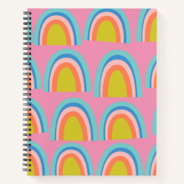 Spielvolles geometrisches Regenbogenmuster in leuc Notizblock